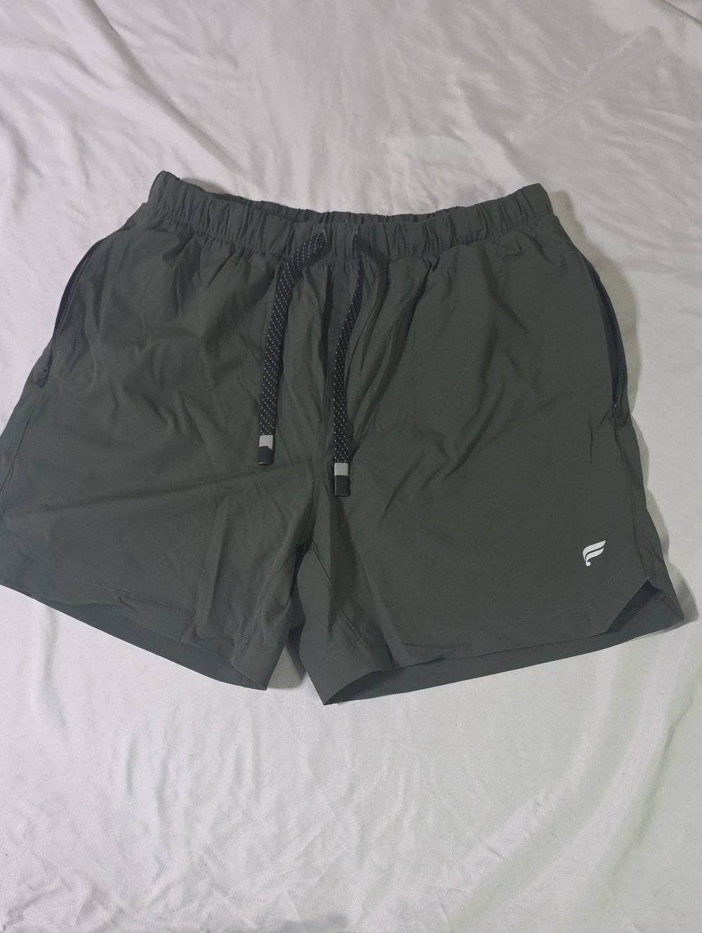 Fabletics Men's Athletic Drawstring Shorts - Olive Green